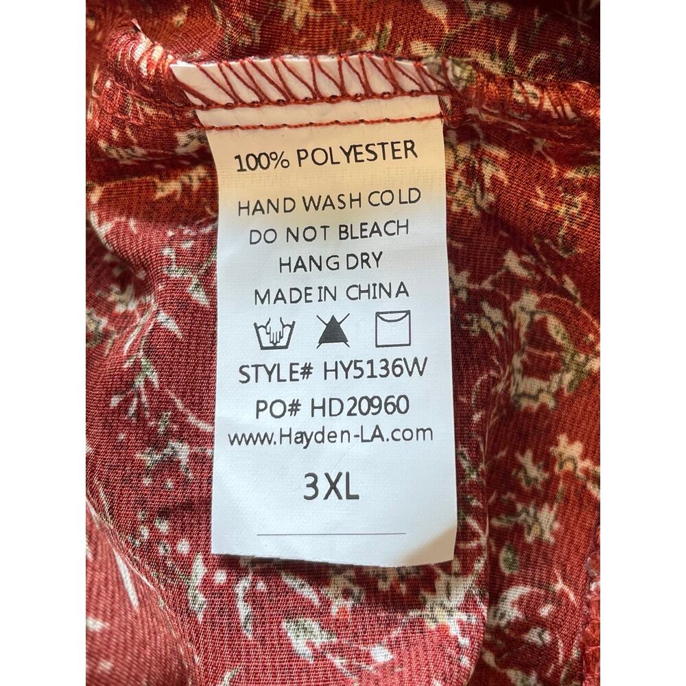 Hayden Maxi Dress NWT Pockets Sz 3XL Long Sleeves Floral Belted Cottagecore - Picture 8 of 12